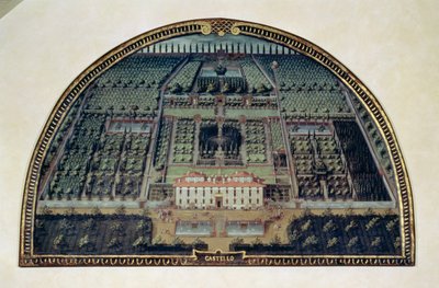 Villa di Castello from a Series of Lunettes Depicting Views of the Medici Villas, 1599 by Giusto Utens